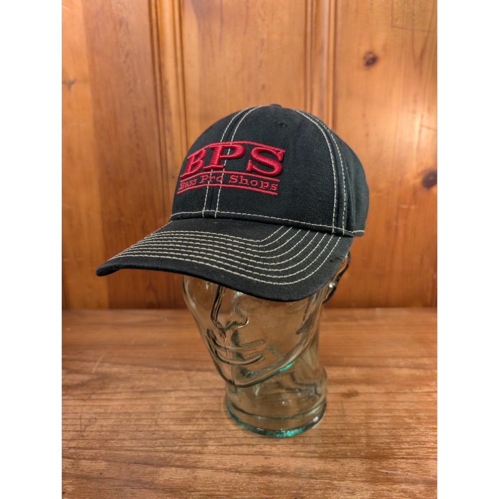 Bass Pro Shop Black Adjustable Baseball Cap Hat Embroidered Logo #1089